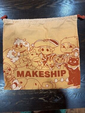 Orange Cartoon Drawstring Travel Pouch